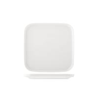 H&H Set 6 Piatti Quadrati Madrid, in Porcellana, Bianca, 22cm - bianco porcellana 7704212