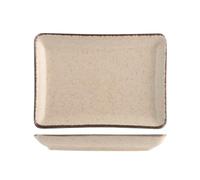 H&H Set 6 Piatti Rettangolari in Porcellana Avorio 20x27 cm - Linea Pearl - Eleganti Piatti da Portata per Primi, Secondi e Contorni - Lavabili in Lavastoviglie