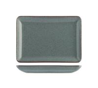 H&H Set 6 Piatti Rettangolari in Porcellana Azzurro 20x27 cm - Linea Pearl - Eleganti Piatti da Portata per Primi, Secondi e Contorni - Lavabili in Lavastoviglie