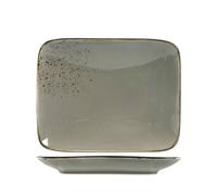 H&H Set 6 Piatti Rettangolari New Reactive in Stoneware/Gres Grigio