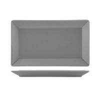 6 Piatti In Stoneware Osaka Grigio Rettangolare 25x15 H&H