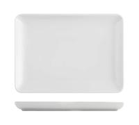 H&H Set 6 Piatti Rettangolari Pearl Bianco Cm20X27