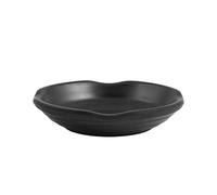 H&H, set 6 piattini tondi, per degustazione, per presentazione, per finger food, in melamina, effetto ardesia, nero, 10xh2 cm