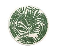 H&H Set 6 Sotto Pentola Tondi, Decoro Foglie, Cotone e Poliestere, cm20