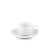 H&h set 6 tazze caff festonato con piattino in porcellana cc 120