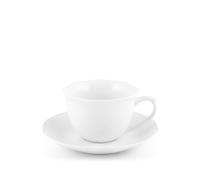 H&h set 6 tazze t festonato con piattino in porcellana cc 230