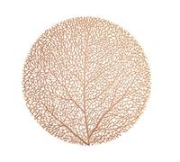 H&H Set 6 Tovagliette in Plastica Tonde Decoro Corallo 38cm