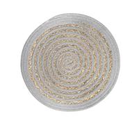 H&H Set 6 Tovagliette Tonde, Grigie, Seagrass, 38cm
