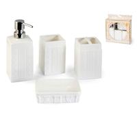 H&H Set Bagno 4 Pezzi Ceramica Cortina