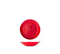 H&H Set da 6 Piatti Fondi in Vetro Silk Red, 21 cm - Eleganti, Effetto Seta - Ideali per le Feste Natalizie - Lavastoviglie max 40°