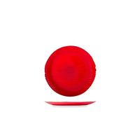 H&H Set da 6 Piatti Piani in Vetro Silk Red, 28 cm - Eleganti, Effetto Seta - Ideali per le Feste Natalizie - Lavastoviglie max 40°