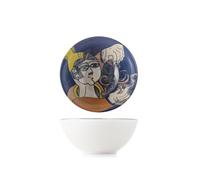 H&H - Set di 6 Coppette Pablo in Stoneware Decorato - Coppette Eleganti da 16 cm, Lavabili in Lavastoviglie e Microonde - Design Ispirato a Pablo Picasso