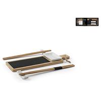 H&H Set Sushi in Ardesia e Bambù - Vassoio Bambù, Piatti, Bacchette, Coppetta e Portabacchette, 9x28 cm, Lavabili in Lavastoviglie e Idoneo al Microonde - Idea Regalo Perfetta per Sushi Lovers