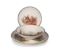 2x H&H Servizi 18 pezzi tavola Golden Woods in stoneware decorato