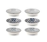 H&h set 6 ciotoline seta in porcellana cm 14xh2,5