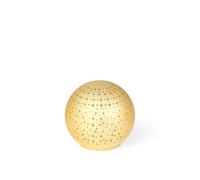 H&H Sfera in Vetro, Decoro Stelle Oro, con LED, 10x9,5cm. Batterie Non Incluse.