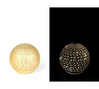 H&H Sfera in vetro stelle oro cm 10x9,5. Batterie 3 AAA 1,5 V. non incluse