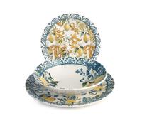 H&H Sicily Servizio Tavola, 18 Piatti, in Stoneware, Decorato, Multicolore