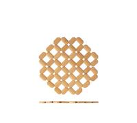 12x H&H Sottopentole in legno naturale di bambù forma ottagonale cm 19x19.