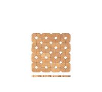 12x H&H Sottopentole in legno naturale di bambù colore forma quadrata cm 15x15.