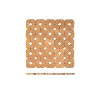 12x H&H Sottopentole in legno naturale di bambù forma quadrata cm 19x19.