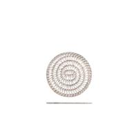 H&H Sottopentola in Rattan Bianco Tondo, 18cm