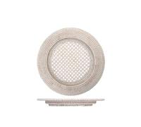 H&H Sottopiatto Tondo Con Ala In Rattan Sbiancato, Fatta A Mano, 32 Cm, Elegante E Versatile, Perfetto Per Ogni Mise En Place, Ideale Per Case E Ristoranti