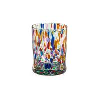 H&H Veneziano Set 6 Bicchieri in Vetro, Multicolore, cl 32, eseguito Secondo la Tecnica dei Maestri di Murano, Hand Made in Italy