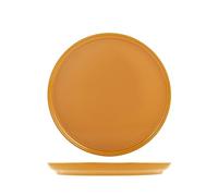 H&H Stoccolma Set 12 Piatti Piani, Stoneware, Arancio, 28cm
