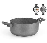 H&H Casseruola 2 Manici, Alluminio, Antiaderente, Grigio, 24cm - 8443024