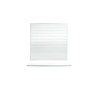 H&H Striped Piatto Piano Quadrato, Vetro, Trasparente/Verde, 20x20x2 cm