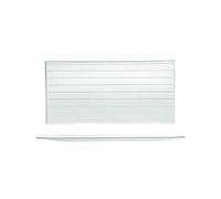H&H Set 6 Piatti Rettangolari Striped, Vetro Riciclato, Trasparente, 26x12 cm - trasparente 7127426