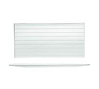 H&H Set 6 Piatti In Vetro Rettangolari Striped Cm33X16