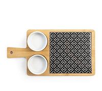 H&h tagliere bamboo aperitivo con coppette cm 17x32