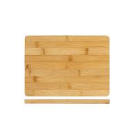 H&H Tagliere in bambù con Scanalatura Raccogli Sugo, Rettangolare, 20x28x1,5cm