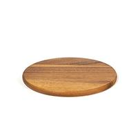 H&H Tagliere in Legno Scuro Tondo 23cm, Marrone