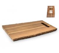 H+H Tagliere rettangolare Wood in legno con corteccia marrone 40x28x2 cm