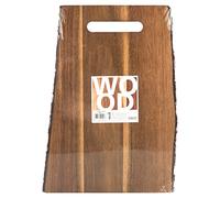 H+H Tagliere rettangolare Wood in legno con corteccia marrone 40x28x2 cm