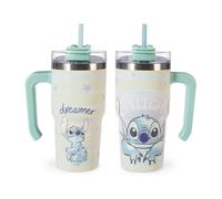 H&H Tazza Termica con Cannuccia Stitch Dreamer - Tumbler Termico 0,6L, in Acciaio Inox | Isolamento Termico Doppia Parete | Riutilizzabile, Antigoccia, Ideale per Scuola, Ufficio, Sport e Viaggi