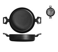 H&H All Blacks Tegame in Alluminio con rivestimento Antiaderente Pfluon, 28cm, Rivestimento interno a nido d'ape, Induzione
