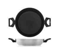 H&H, Tegame 2 manici Legend in Alluminio Coniato con Rivestimento Antiaderente Pfluon, 28 cm, Colore Argento - Fondo adatto a tutti i Piani Cottura