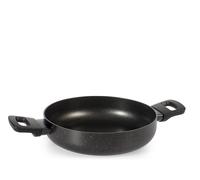 H&H-Quantum, Tegame in Alluminio Antiaderente, Diametro 24 cm, Compatibile con Induzione, Gas e Piastra Elettrica, Manici in Bakelite, Colore Nero con Spruzzatura Oro