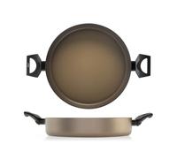 H&H, tegame, antiaderente, linea Balance, colore beige, adatta a tutti i piani cottura, lavabile in lavastoviglie, diametro 28 cm