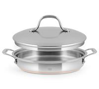 H&H Tegame in Inox e Rame, 2 Manici, 26cm, Con Coperchio