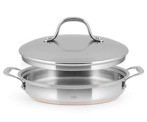 H&H Tegame in Inox e Rame, 2 Manici, 26cm, Con Coperchio