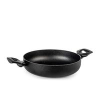 H&H Tegame Titan in Alluminio con Rivestimento Antiaderente Pfluon, 24 cm, Colore Nero, Adatto a Tutti i Piani Cottura - Incluso Induzione e Vetroceramica, PFOA Free