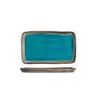 H&H Set 4 Piatti Rettangolari Teide, Stoare, Azzurro, 14x24cm - ceramica 7558014