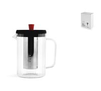 Teiera in vetro borosilicato trasparente lt 1. con filtro in acciaio inox