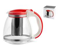H&H Teiera in Vetro con Filtro in Acciaio Inox 18/10, lt 1,50