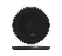 H&H Tokyo Set 4 Piatti Piani, Stoneware, 25.5 cm, Nero